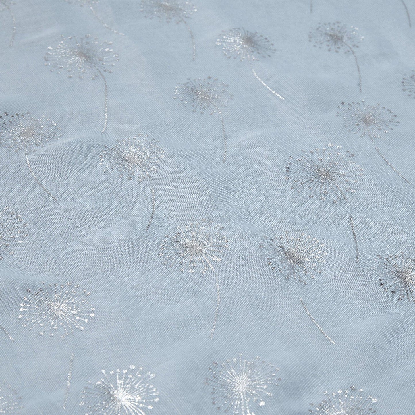 Foiled Dandelion Scarf Light Blue Silver