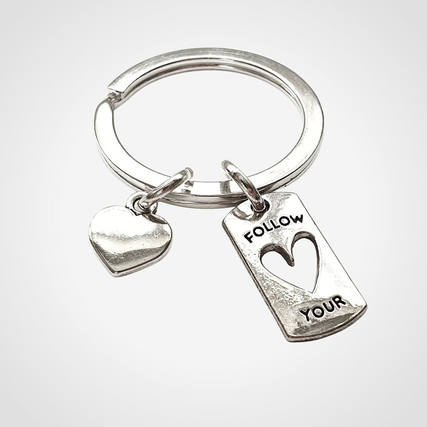 Follow Heart Keyring Silver