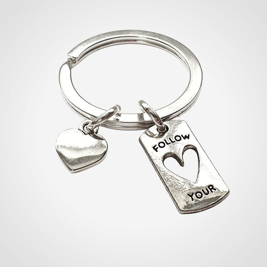 Follow Heart Keyring Silver
