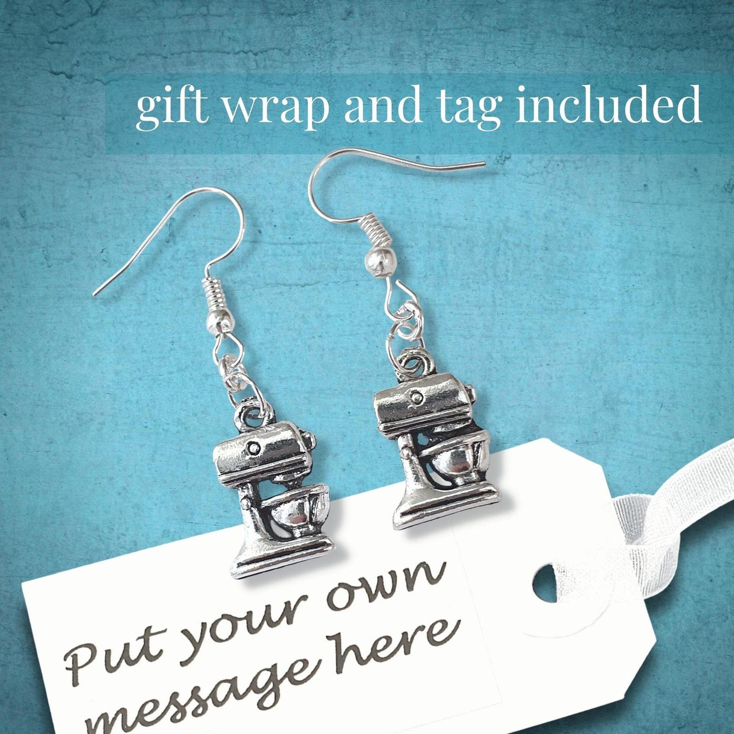 Food Mixer Earrings Silver