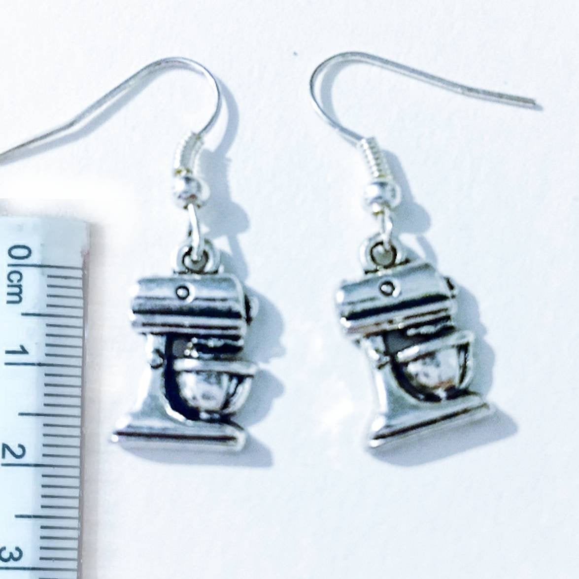 Food Mixer Earrings Silver