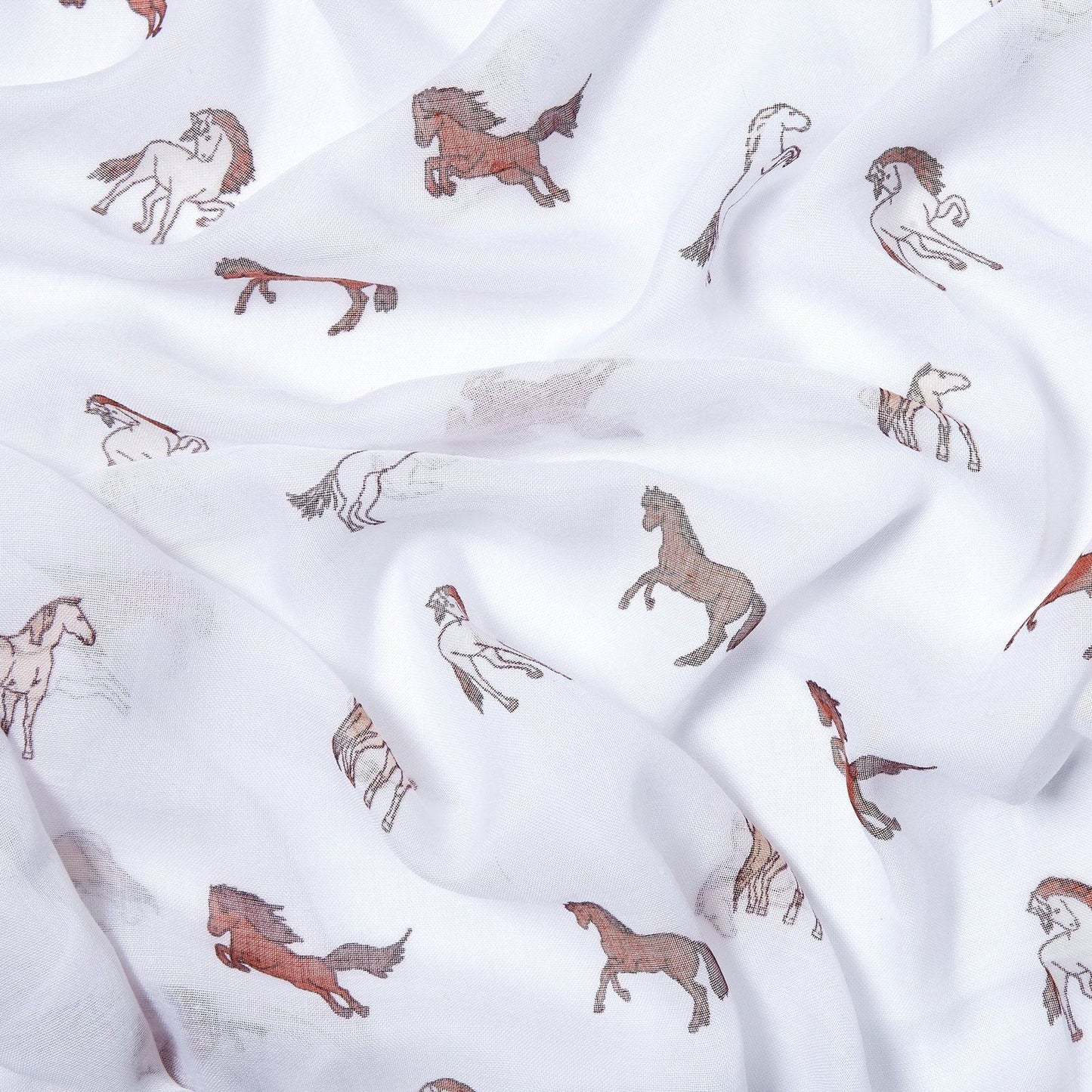 Frisky Horses Scarf White