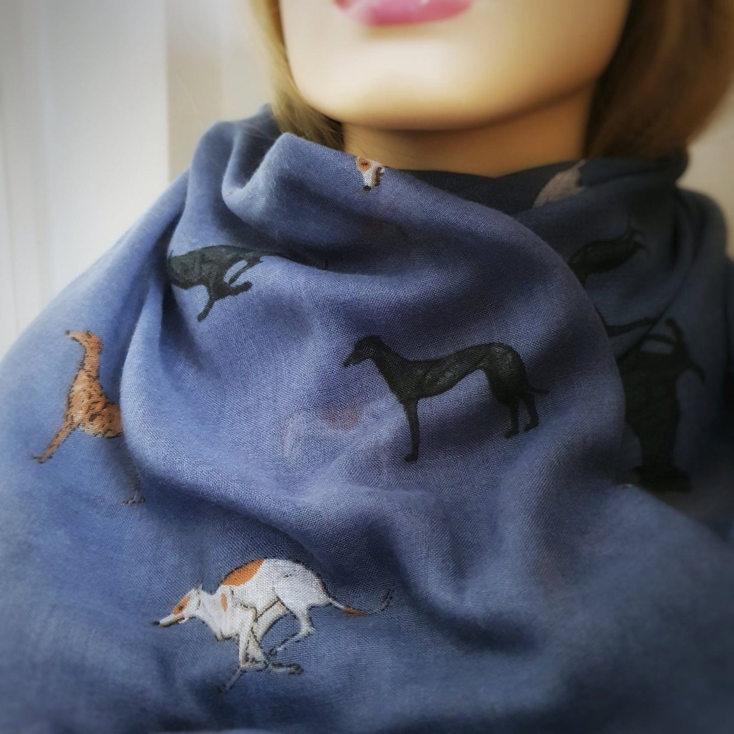 Gallivanting Greyhound Scarf Blue