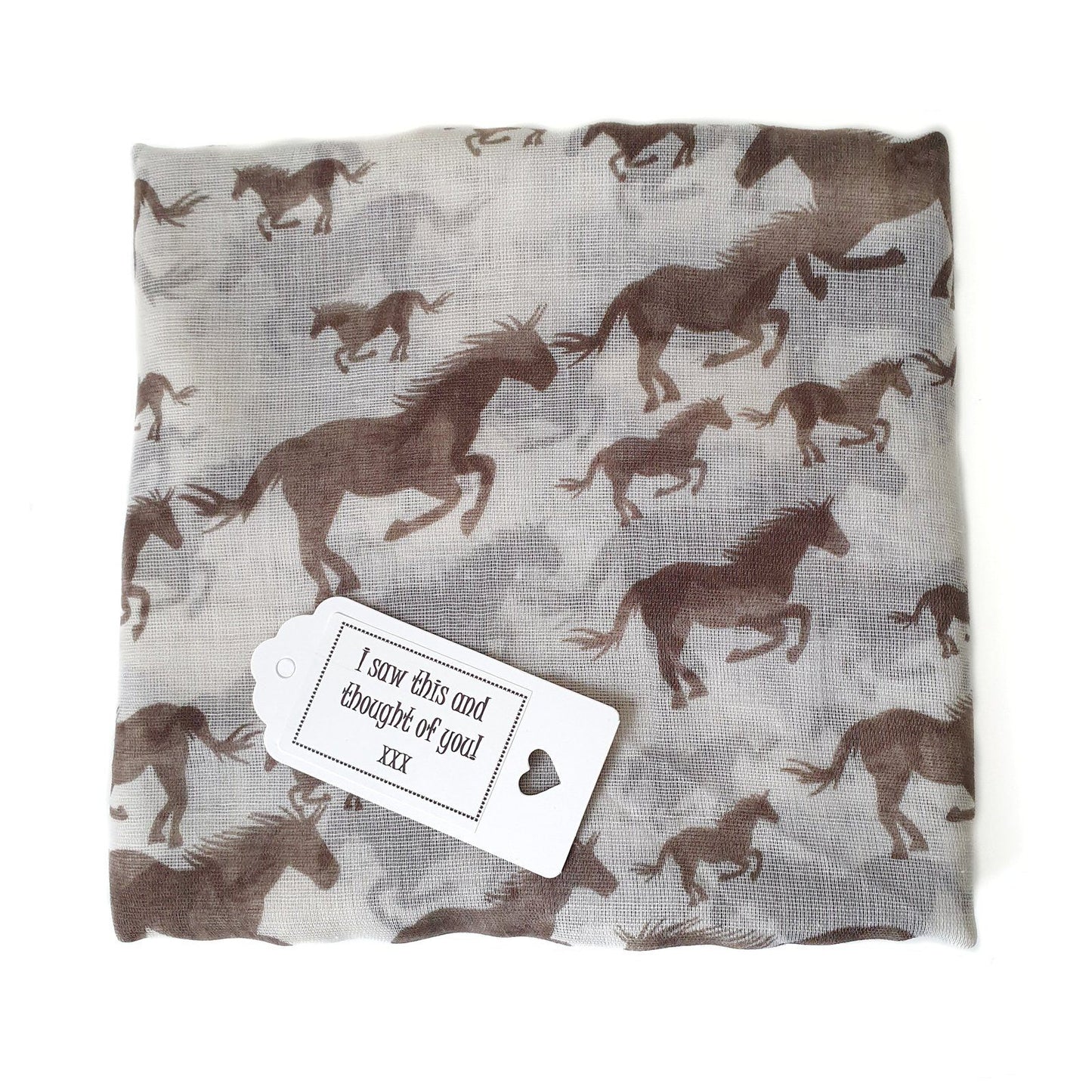 Galloping Horses Scarf Taupe