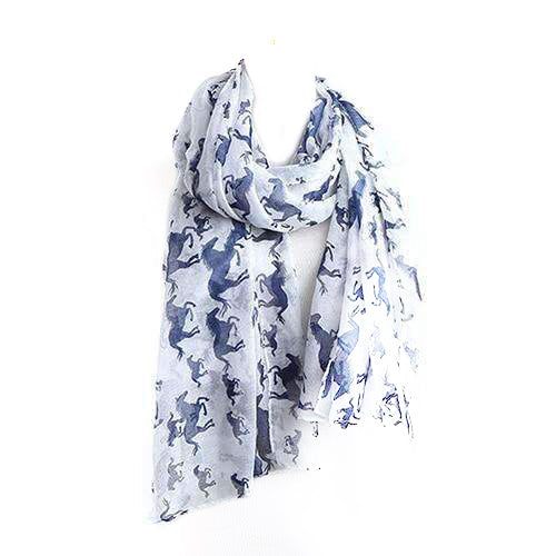 Galloping Horses Scarf White