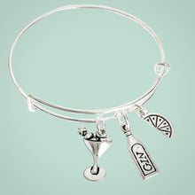 Load image into Gallery viewer, Gin Tonic Charm Bangle Silver
