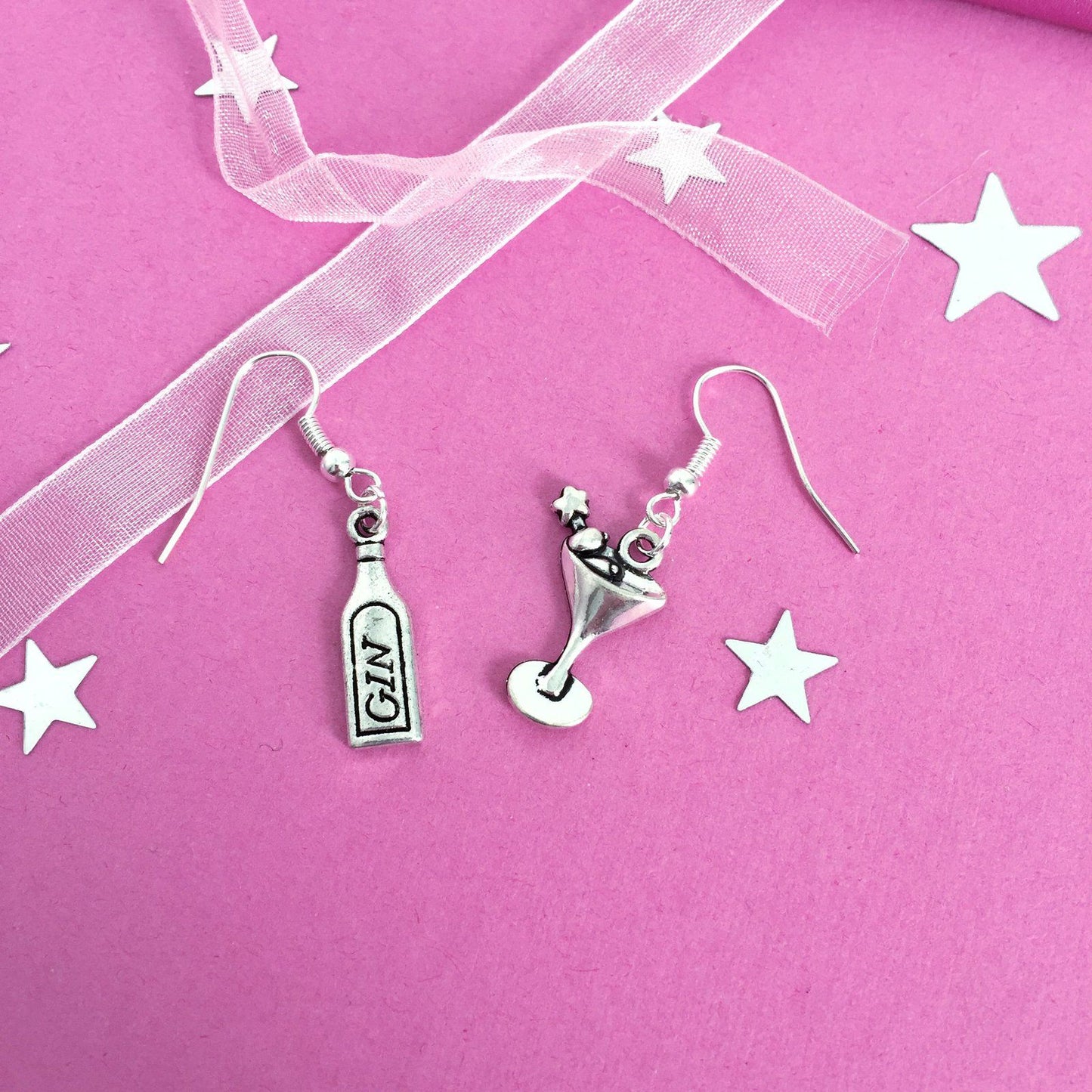 Gin Tonic Earrings Silver