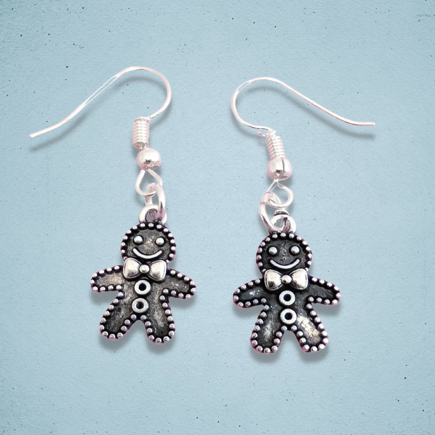 Gingerbread Men Earrings Silver