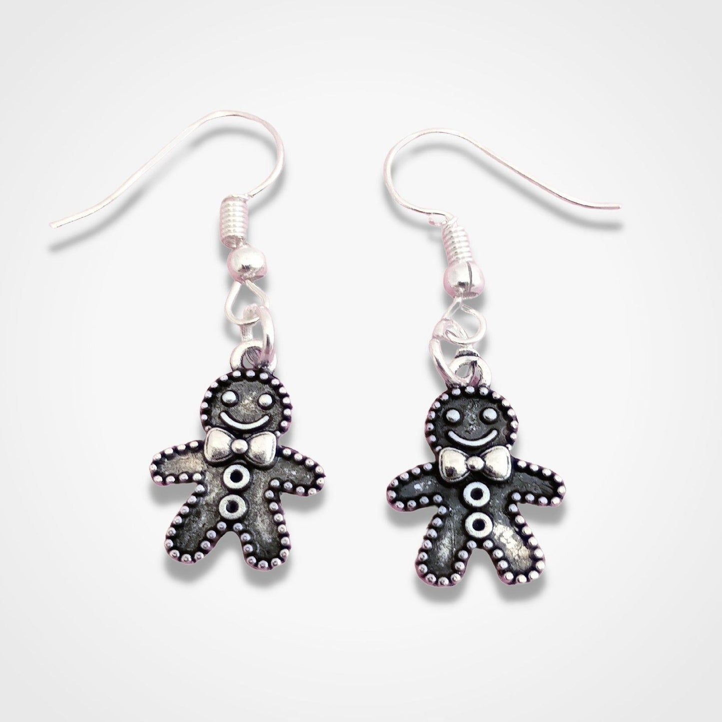 Gingerbread Men Earrings Silver