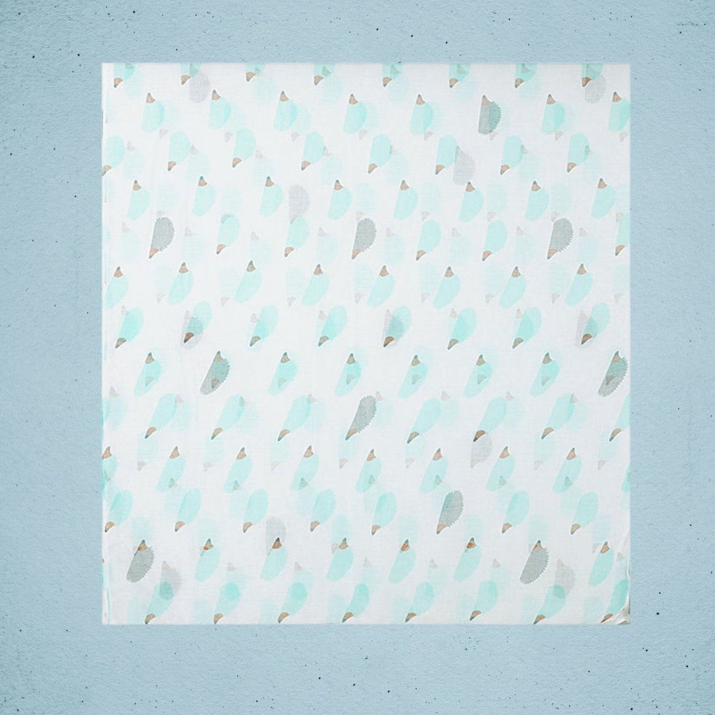 Hedgehog Print Scarf Green White