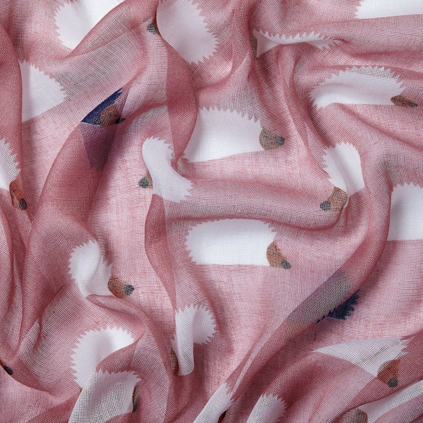 Hedgehog Print Scarf Pink