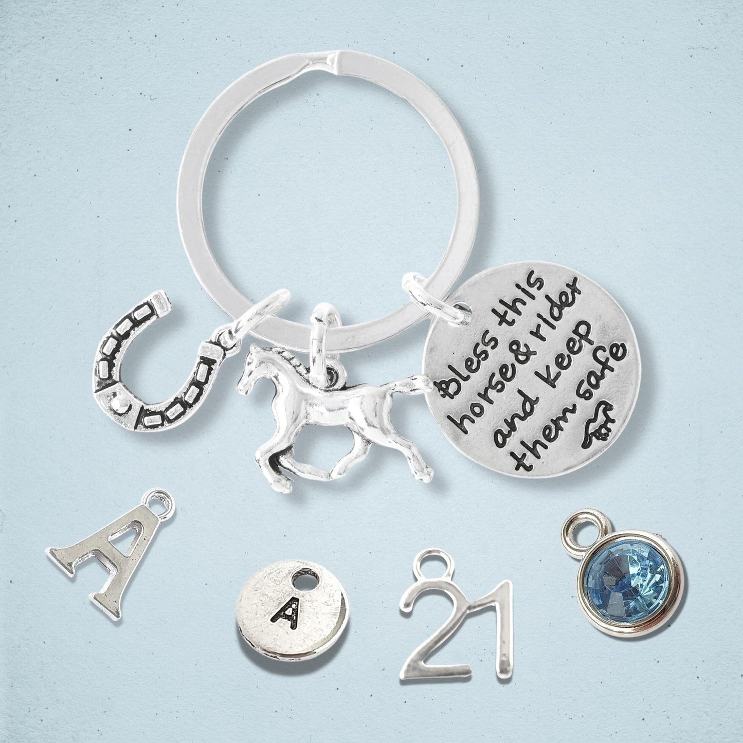 Horse Lover Keyring Silver
