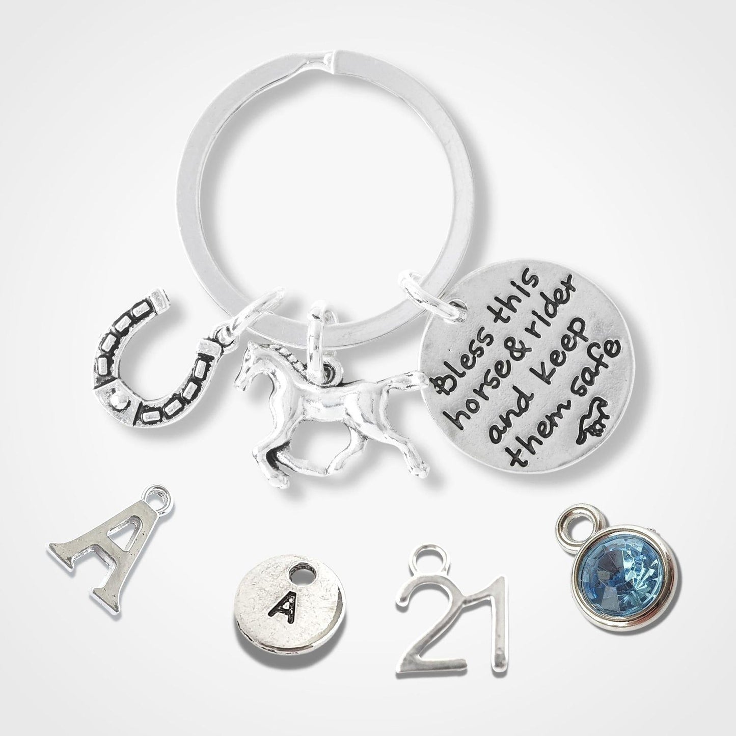 Horse Lover Keyring Silver