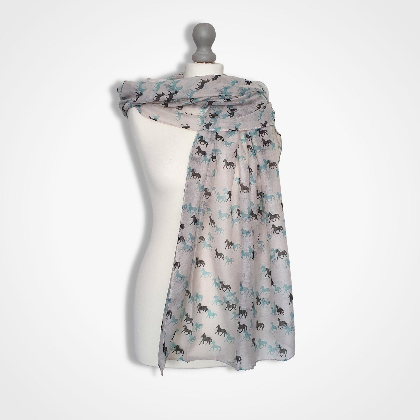 Horse Print Scarf White
