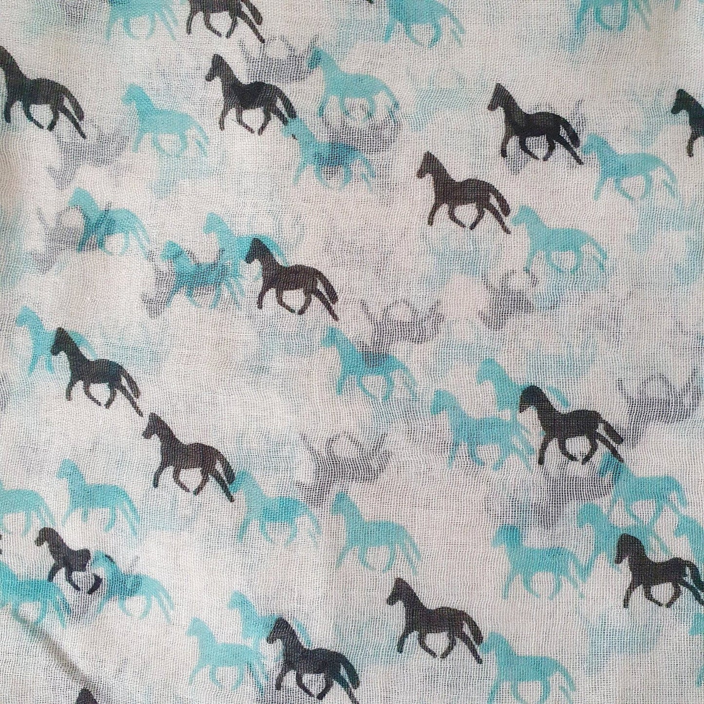 Horse Print Scarf White