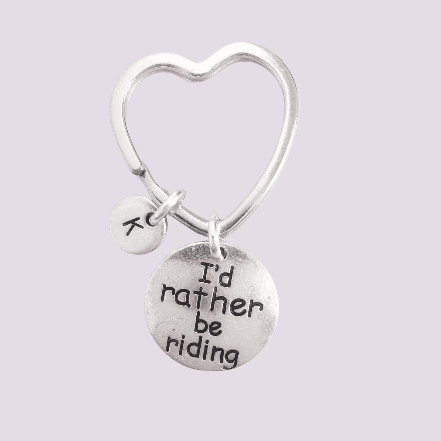 Horse Rider Rather Riding Keyring Silver