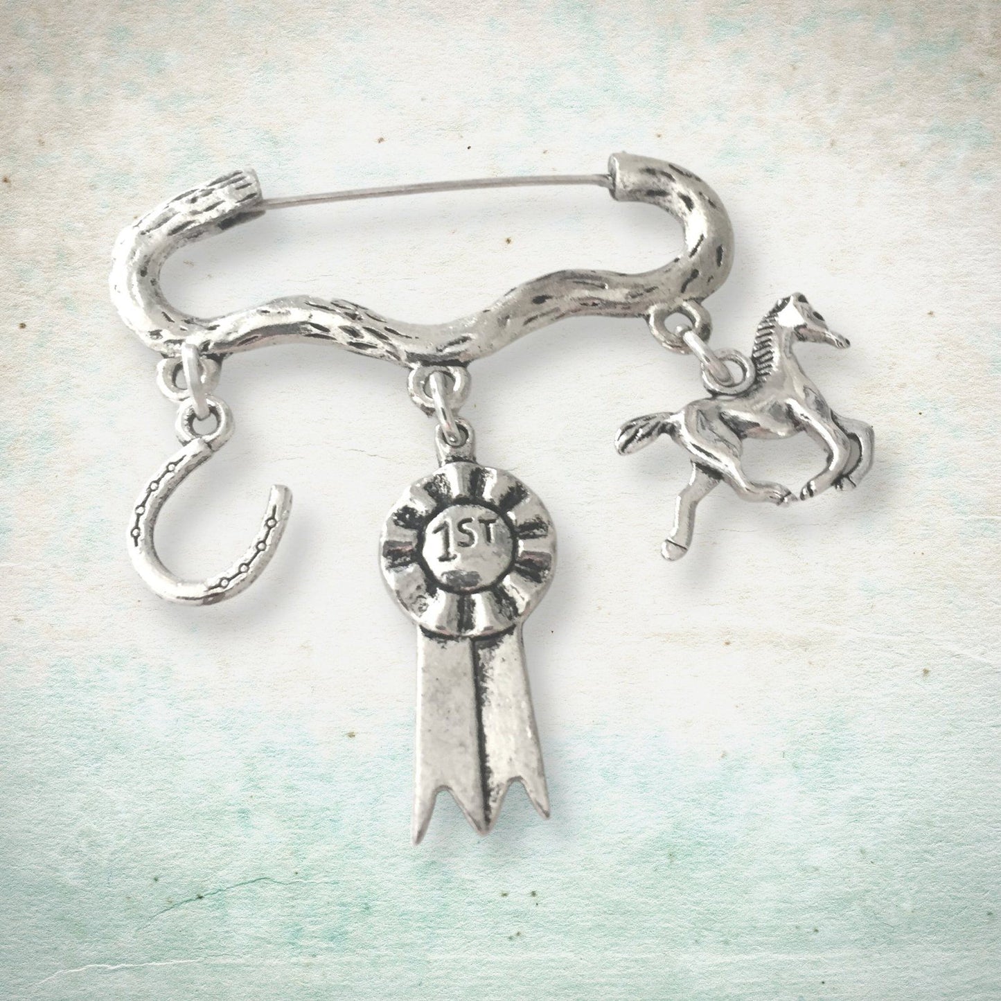 Horse Stockpin Brooch Silver