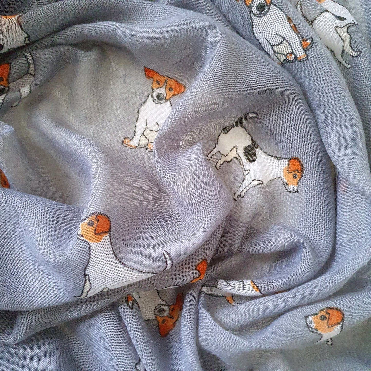Jack Russell Dog Scarf Grey