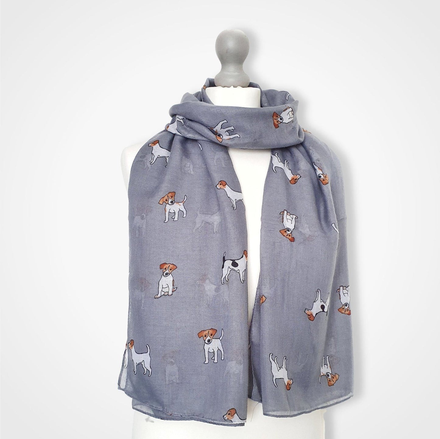 Jack Russell Dog Scarf Grey