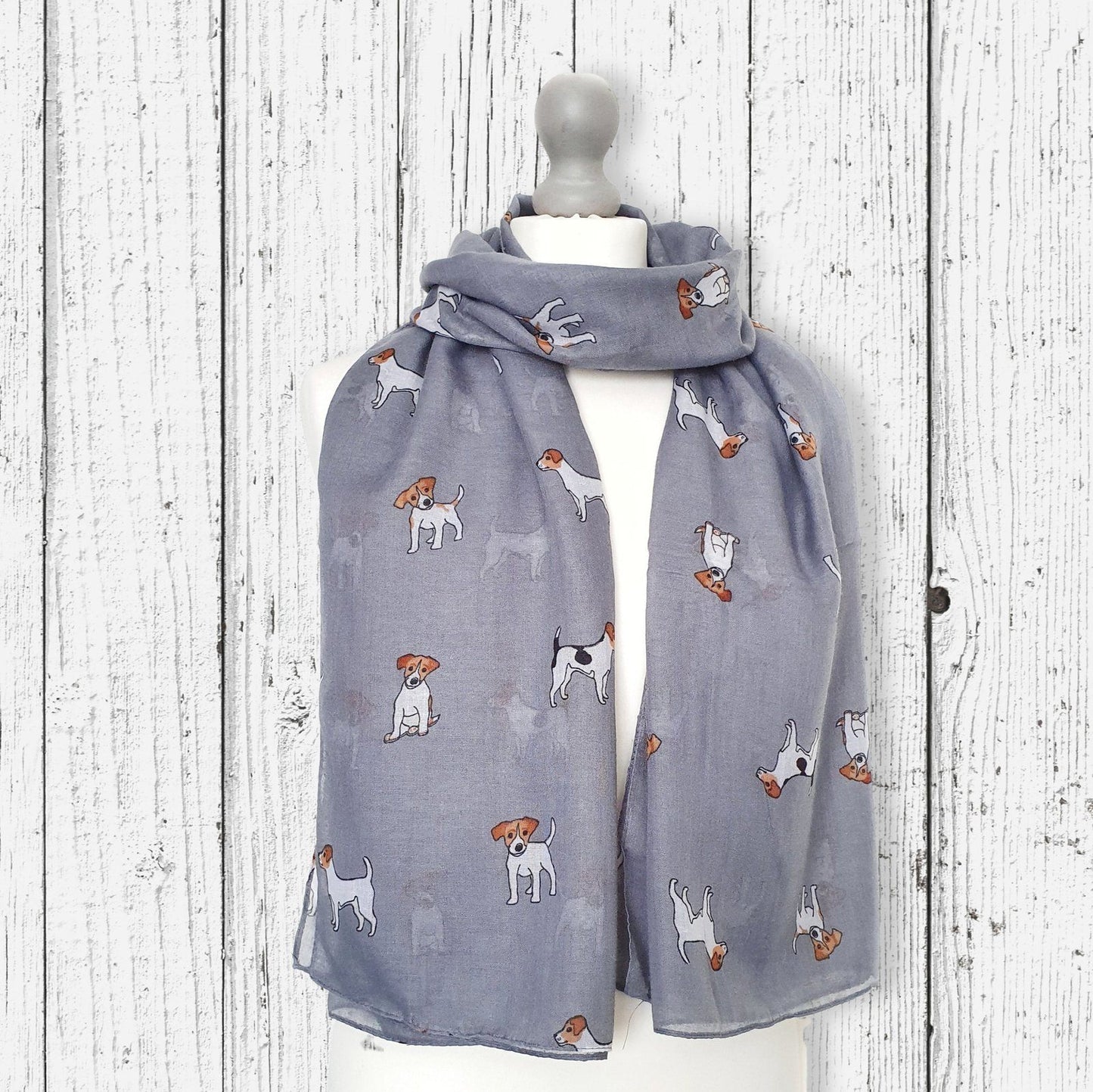 Jack Russell Dog Scarf Grey