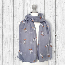 Load image into Gallery viewer, Jack Russell Dog Scarf Grey
