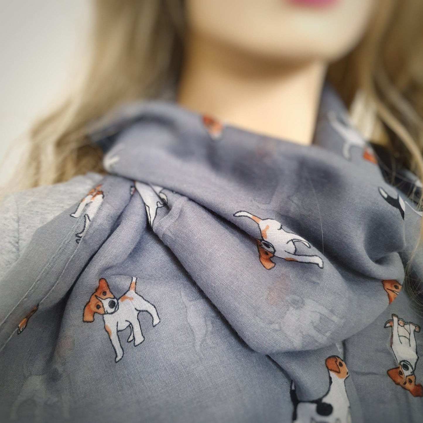 Jack Russell Dog Scarf Grey