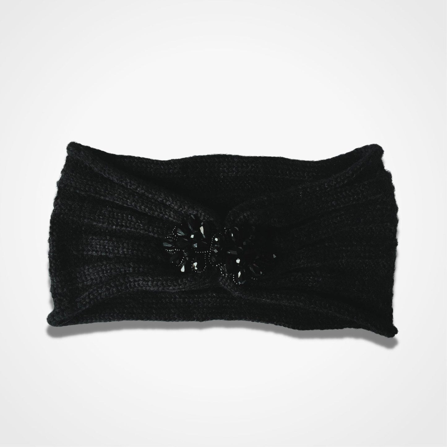 Jewelled Cable Headband Black