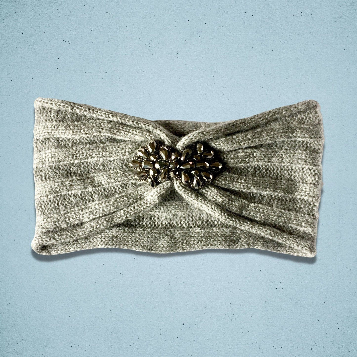 Jewelled Cable Headband Grey