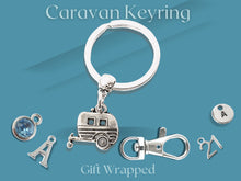 Load image into Gallery viewer, Retro Caravan Keyring - Silver
