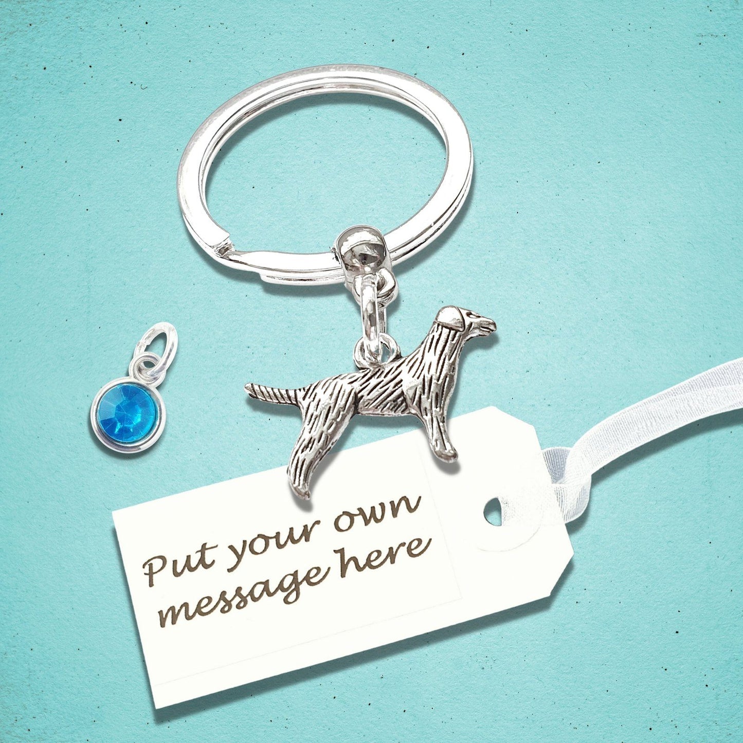 Labrador Dog Keyring Silver