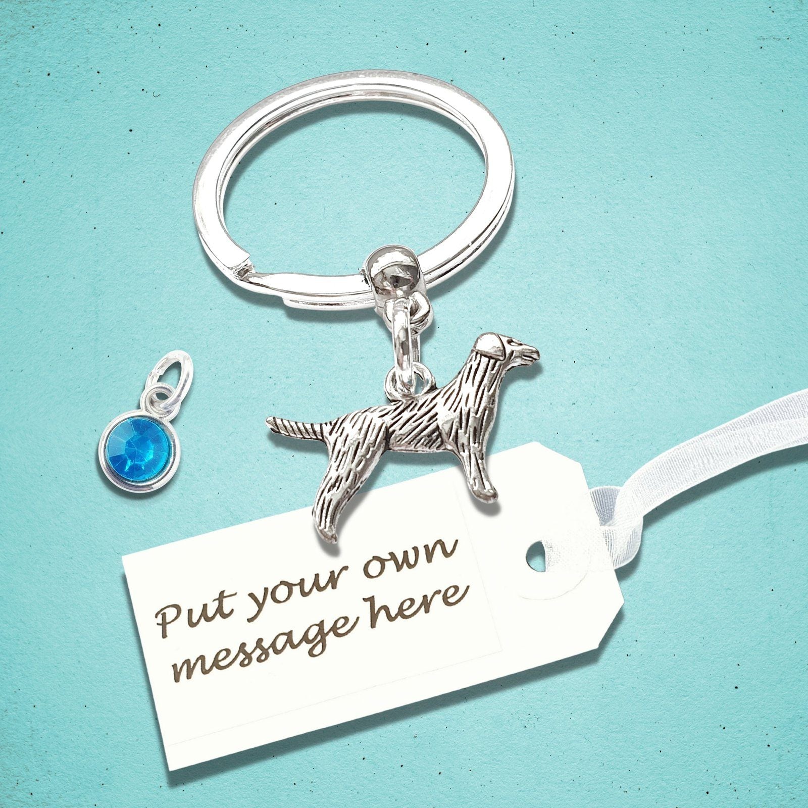 Labrador Dog Keyring Silver