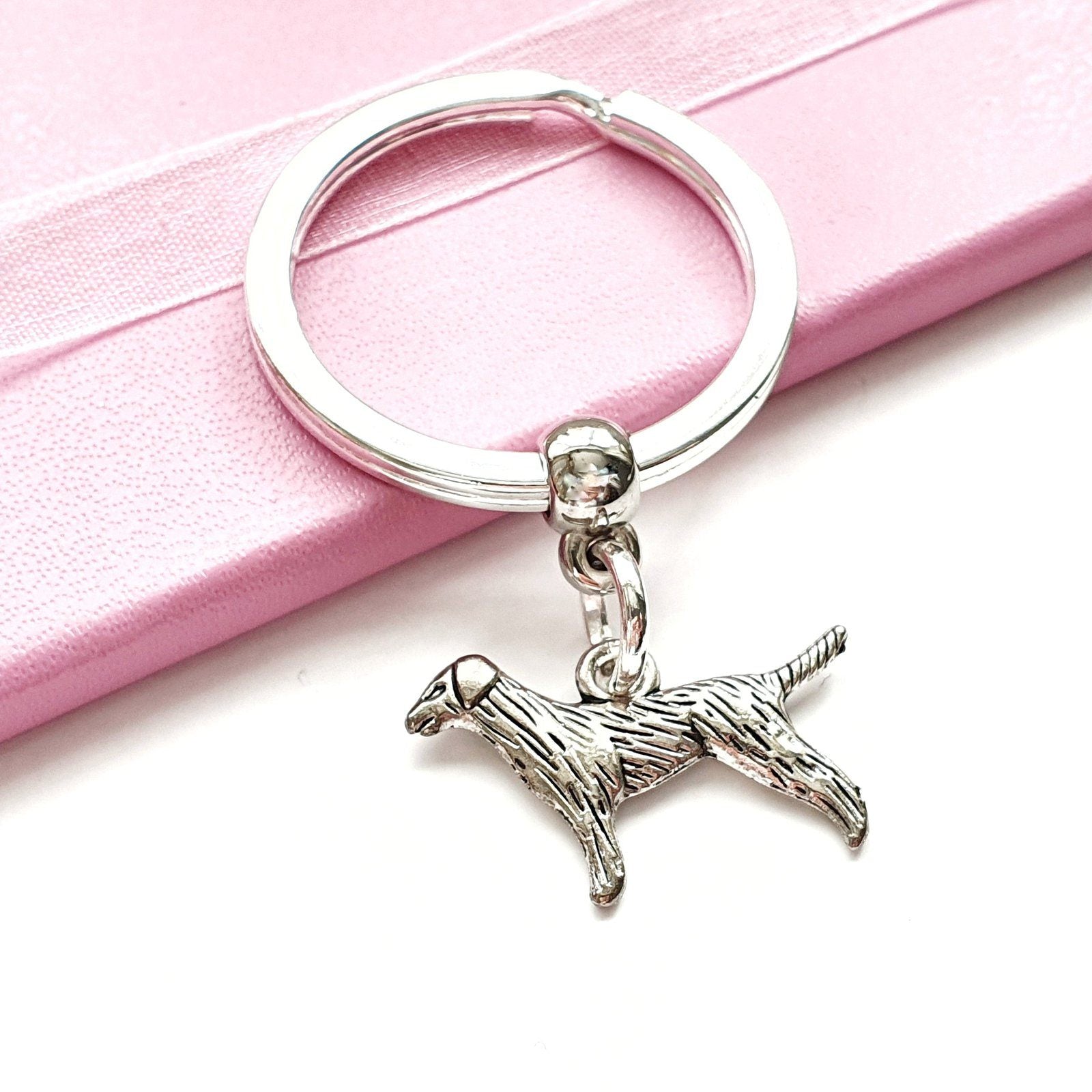 Labrador Dog Keyring Silver