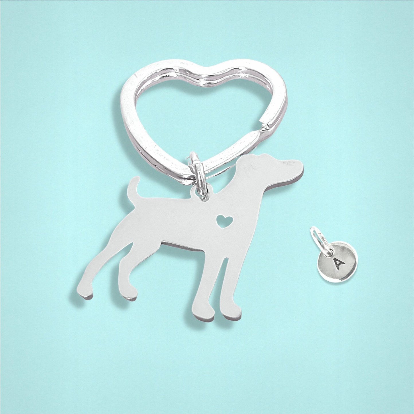 Labrador Keyring Silver
