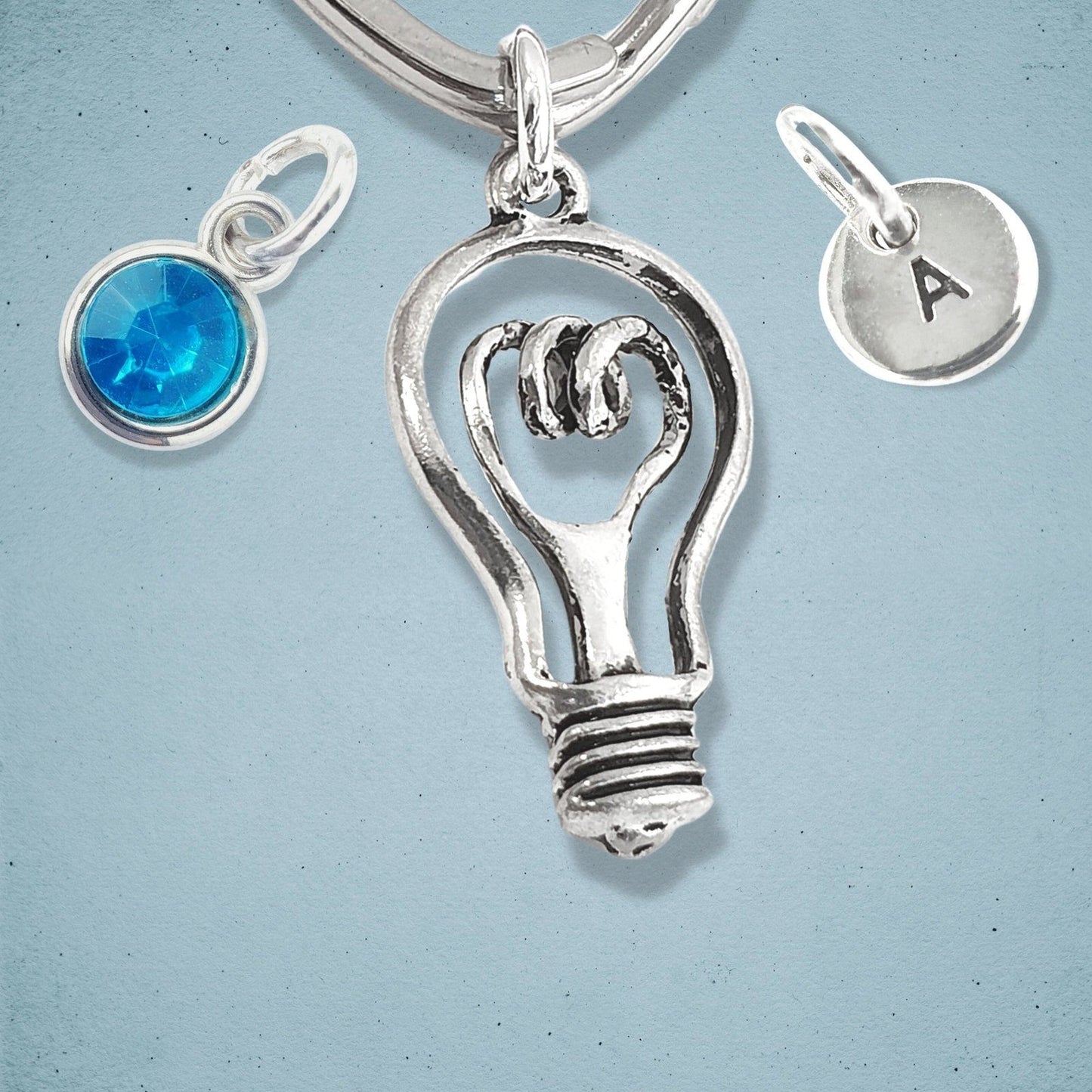 Light Bulb Keyring Silver