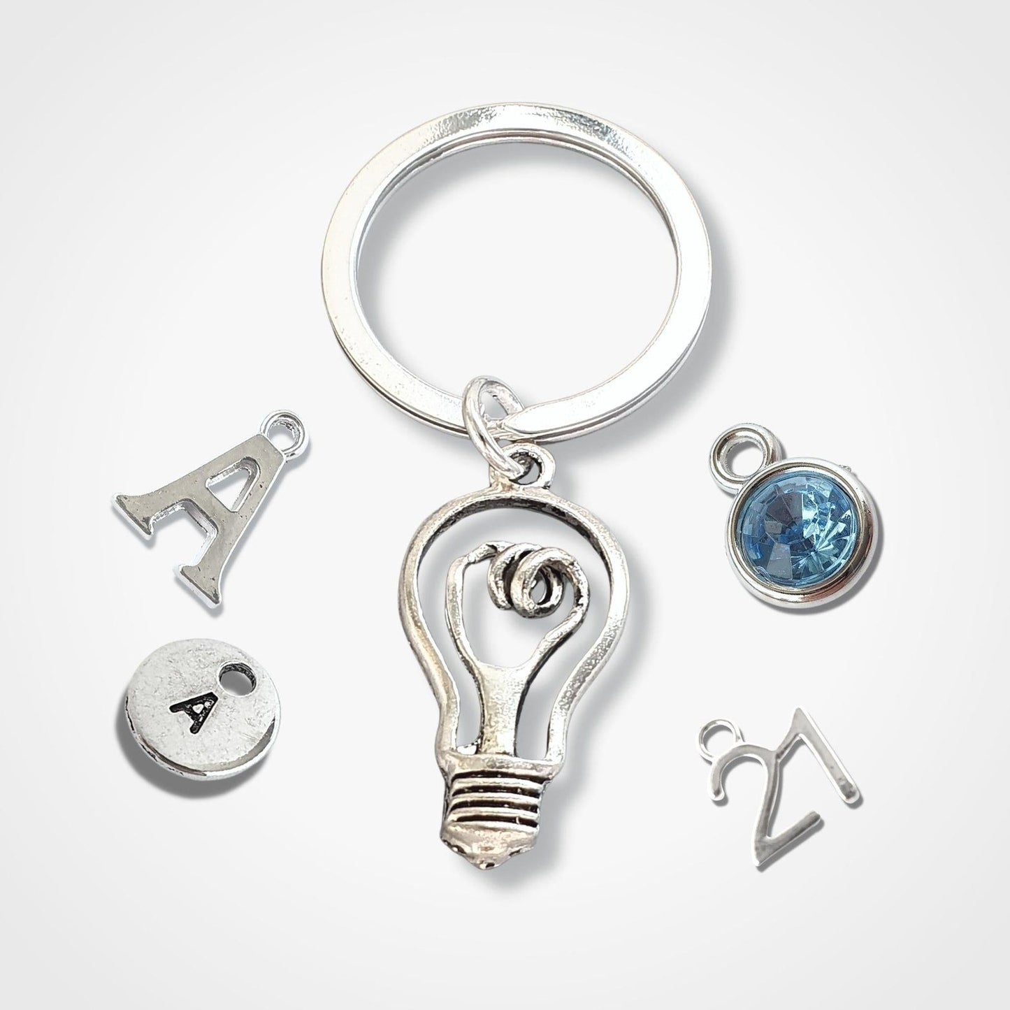 Lightbulb Keyring Silver
