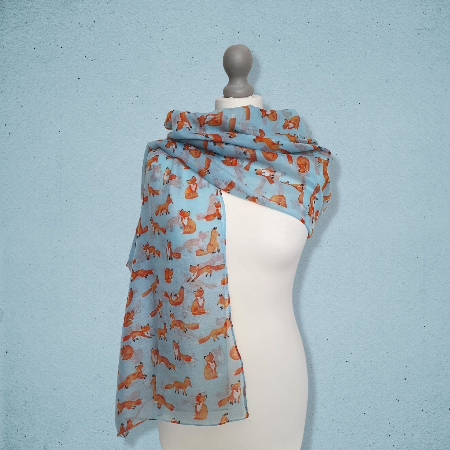 Little Foxes Scarf Aqua