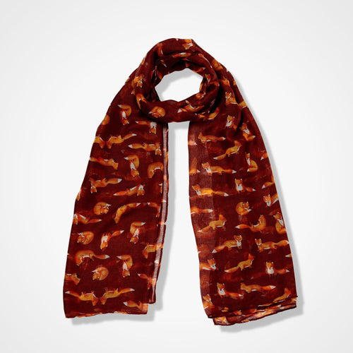 Little Foxes Scarf Maroon
