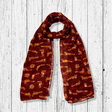 Load image into Gallery viewer, Little Foxes Scarf Maroon
