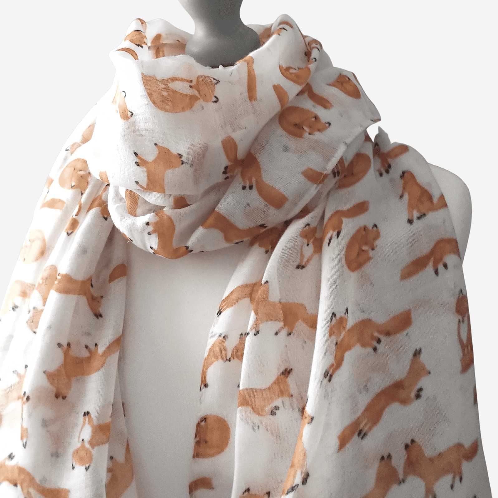 Little Foxes Scarf White