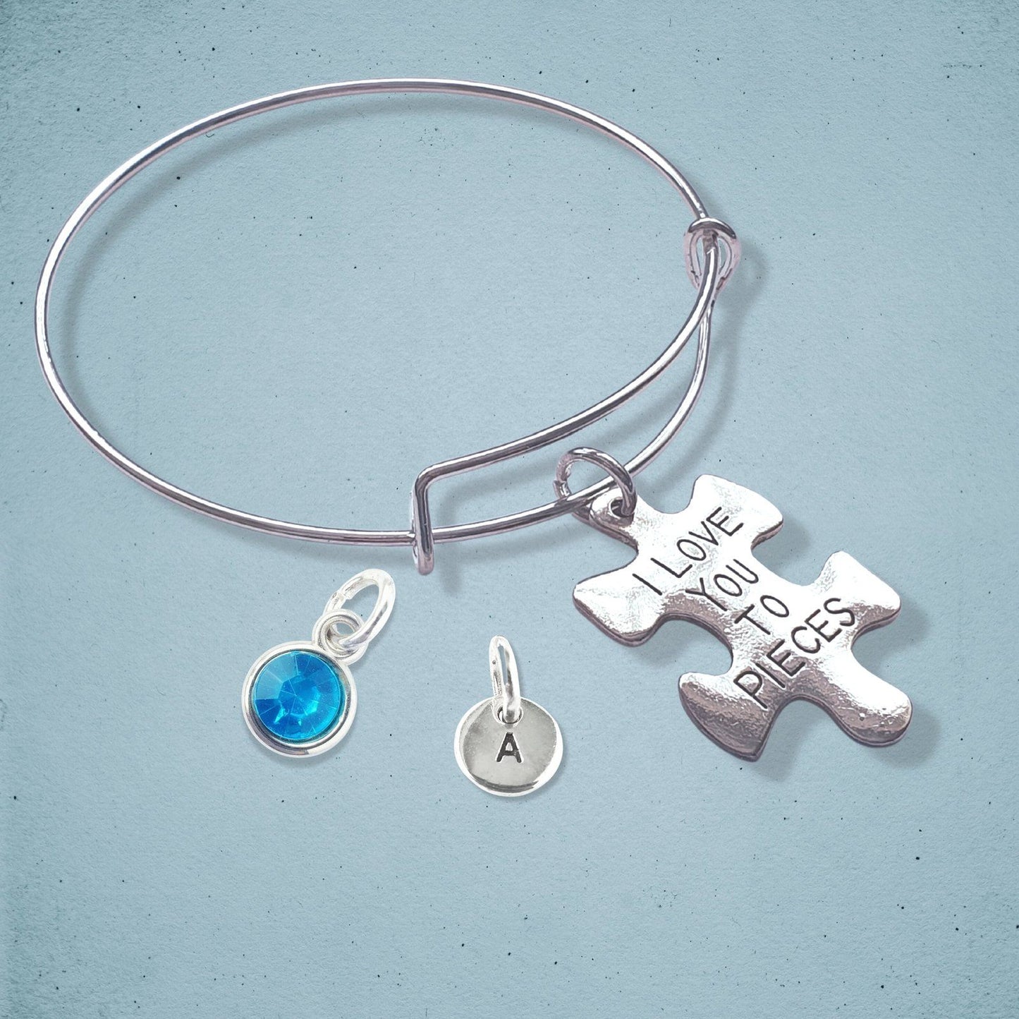 Love Pieces Jigsaw Bangle Silver
