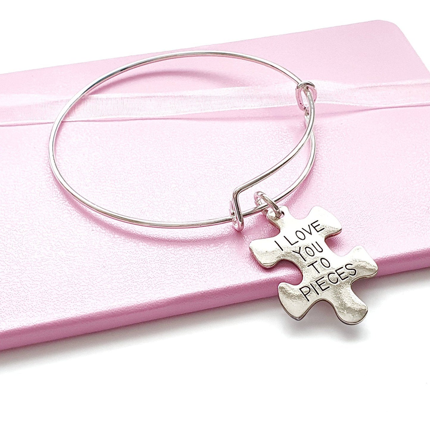 Love Pieces Jigsaw Bangle Silver