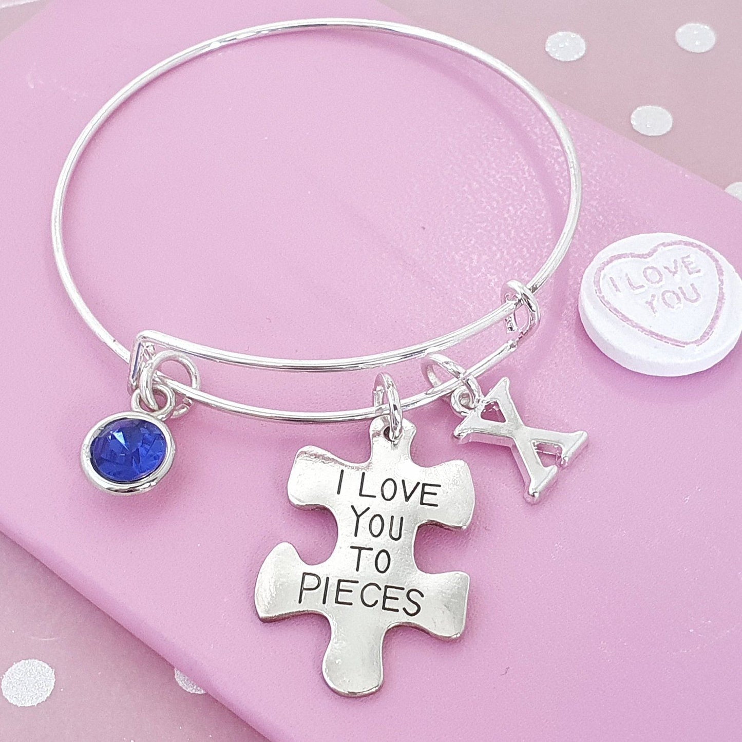 Love Pieces Jigsaw Bangle Silver