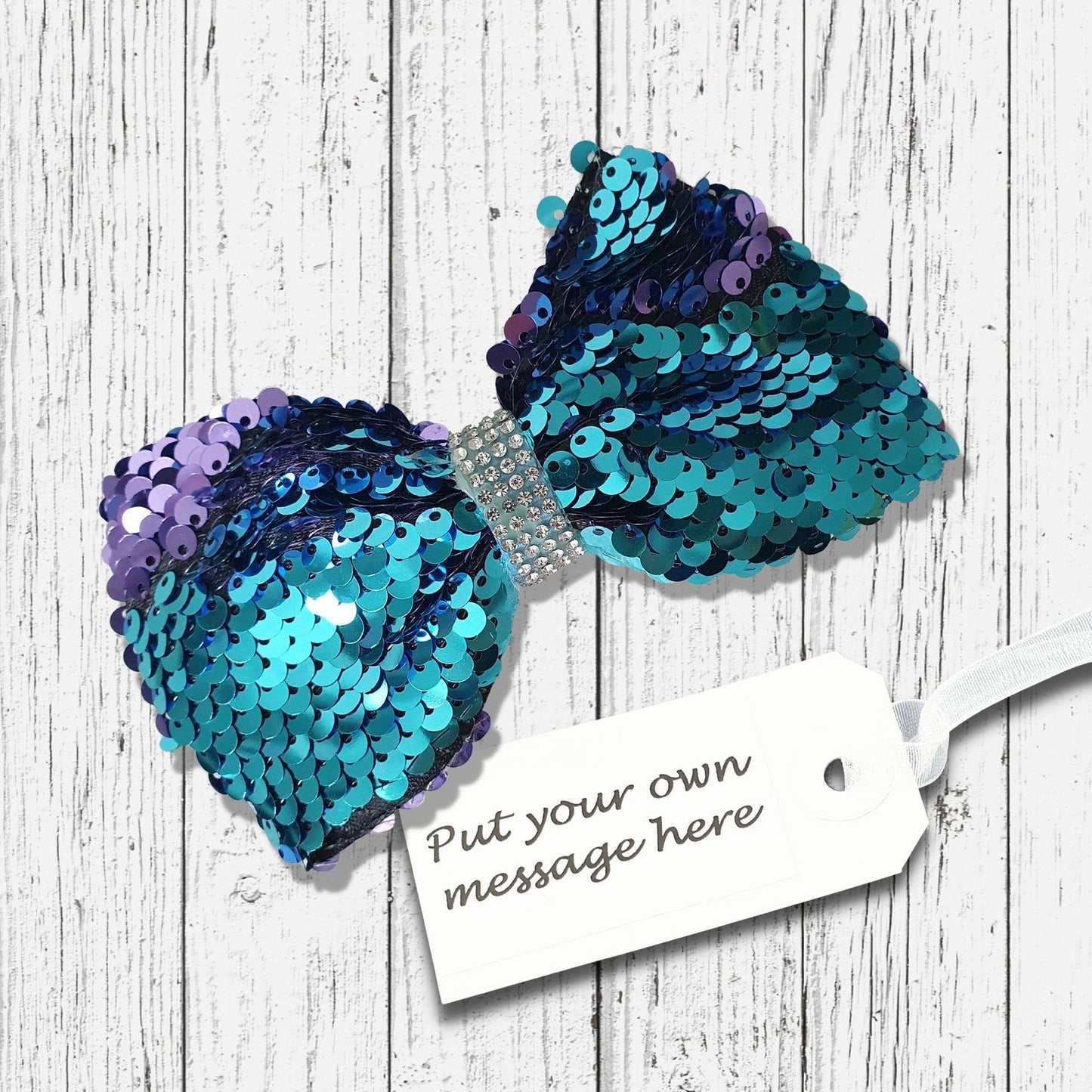 Mermaid Sequin Dog Bow Tie Blue Purple