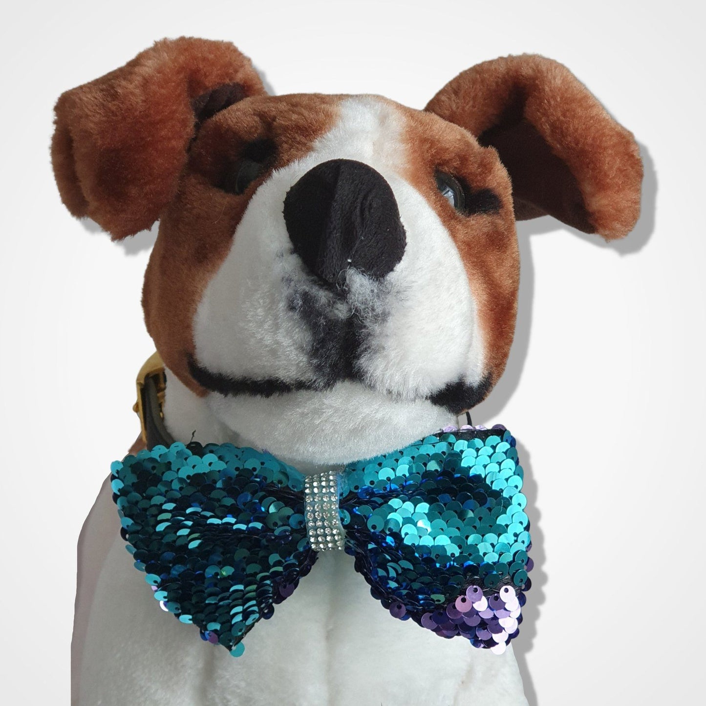 Mermaid Sequin Dog Bow Tie Blue Purple