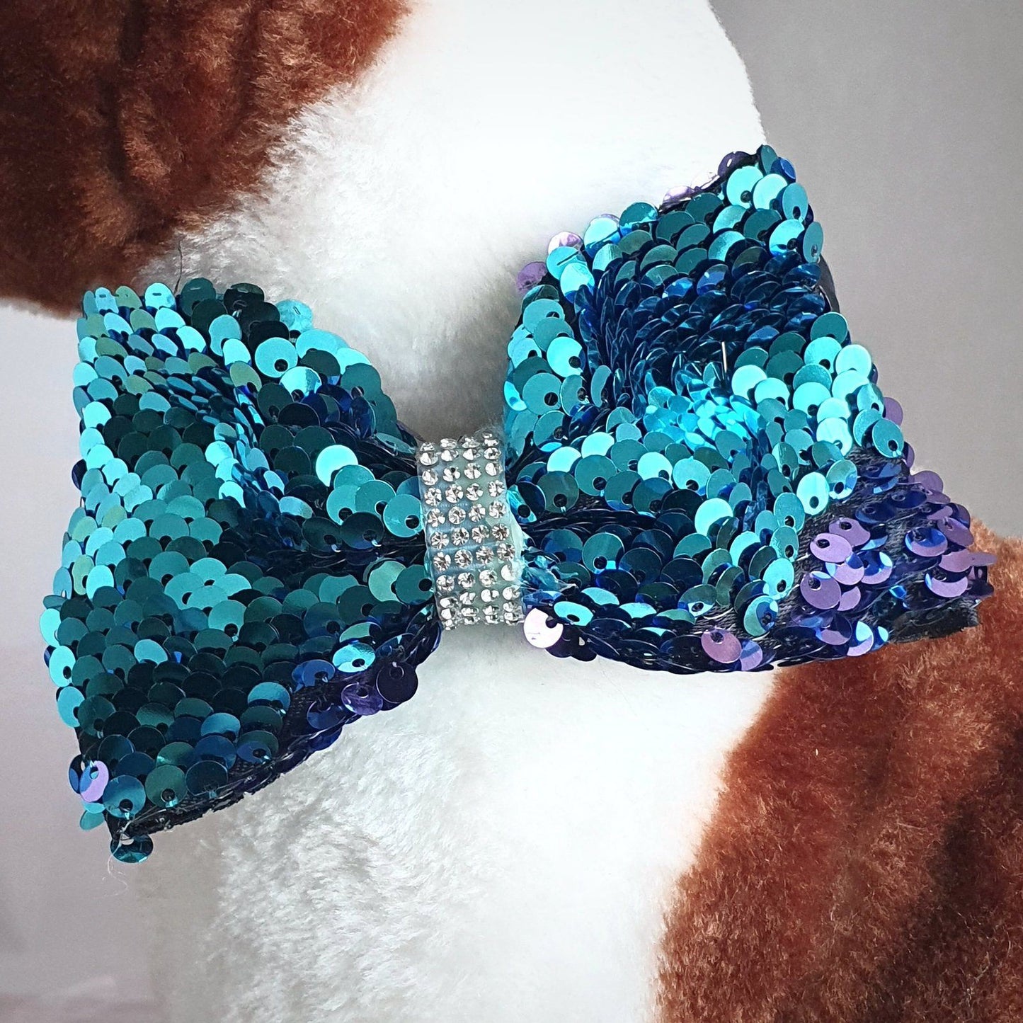 Mermaid Sequin Dog Bow Tie Blue Purple