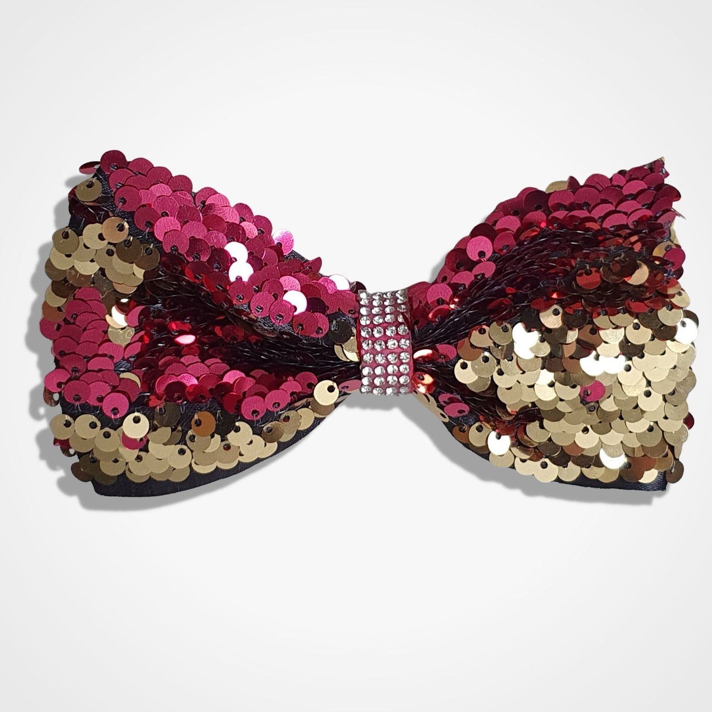 Mermaid Sequin Dog Bow Tie Cerise Gold