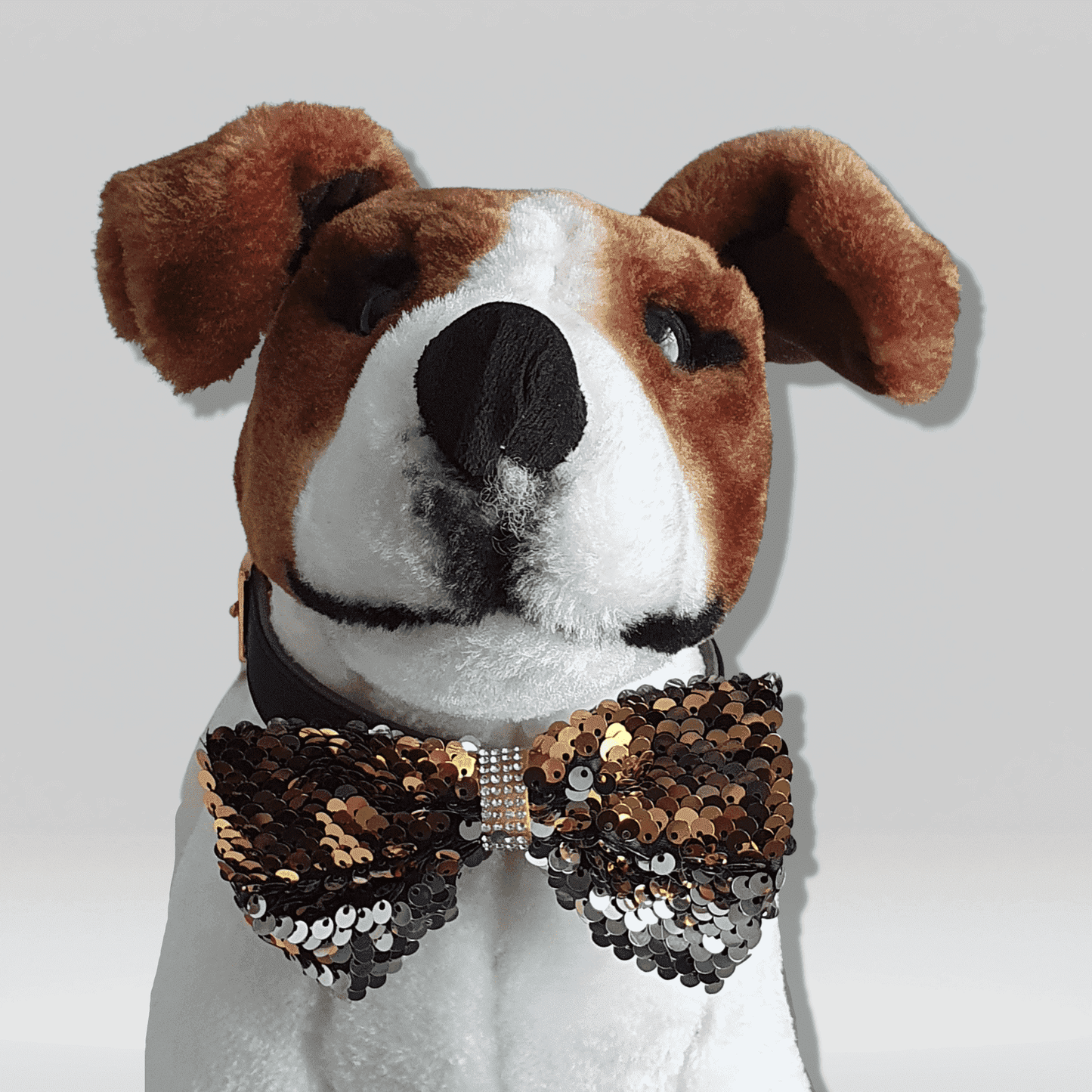 Mermaid Sequin Dog Bow Tie Gold Silver