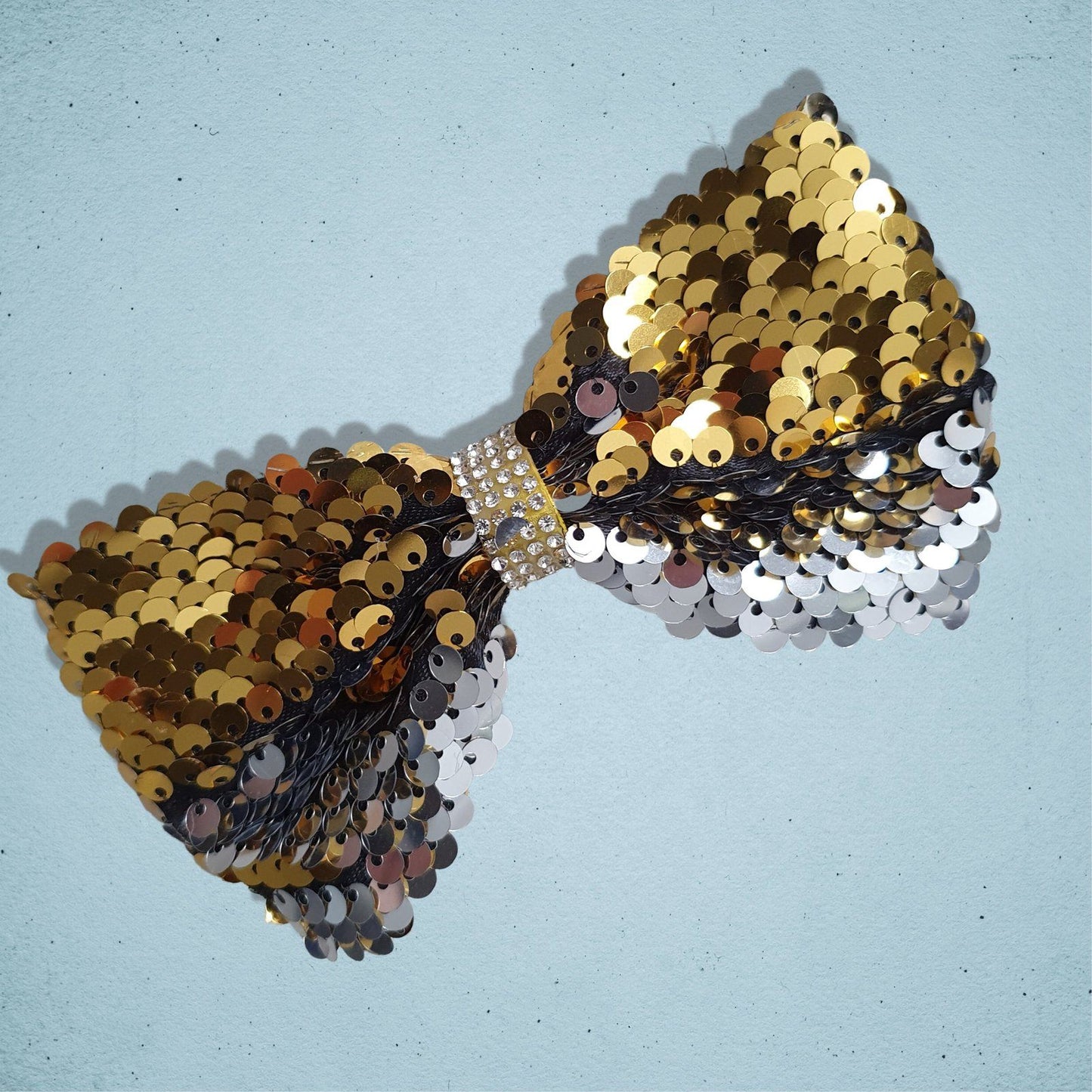 Mermaid Sequin Dog Bow Tie Gold Silver