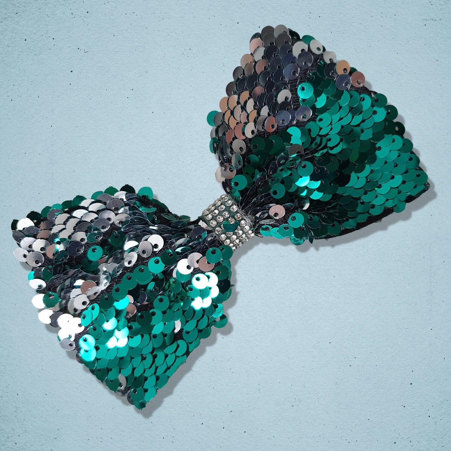 Mermaid Sequin Dog Bow Tie Green Silver
