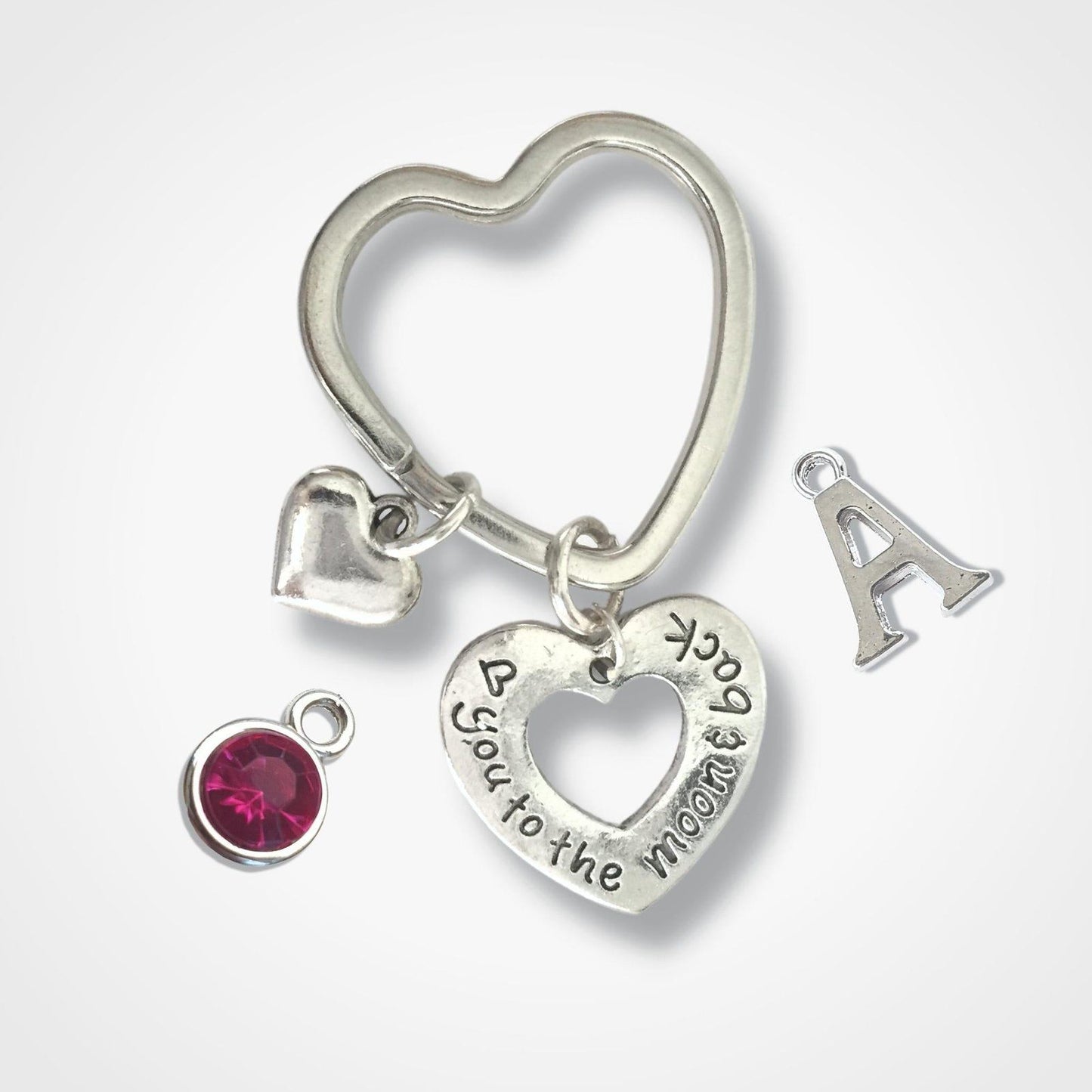 Moon Back Keyring Silver